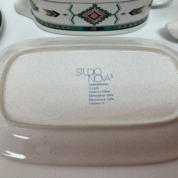 Studio Nova Adirondack Gravy Boat Creamer Sugar Bowl Mikasa Aztec Design Y2201 - Picture 8 of 8